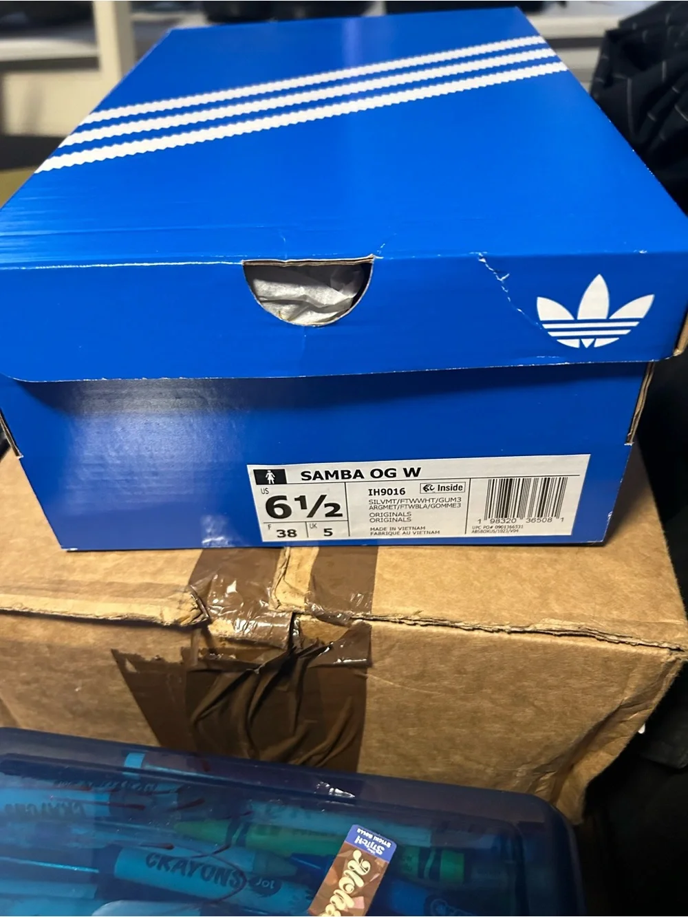 adidas Women’s Metallic Silver White-Striped Sneakers - Picture 2 of 5